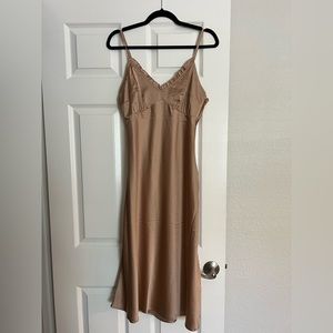 Tan Satin Dress Size S